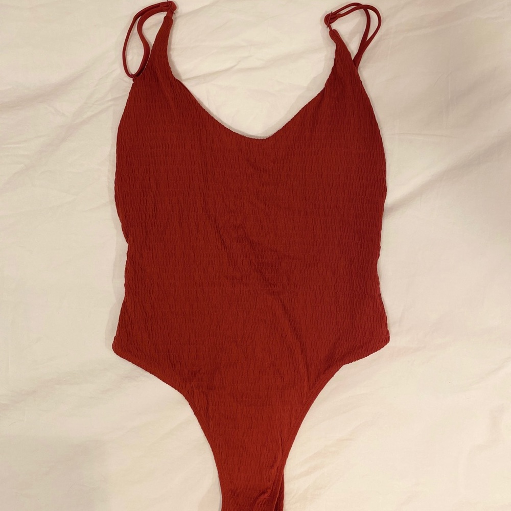 Textured One Piece Swimsuit